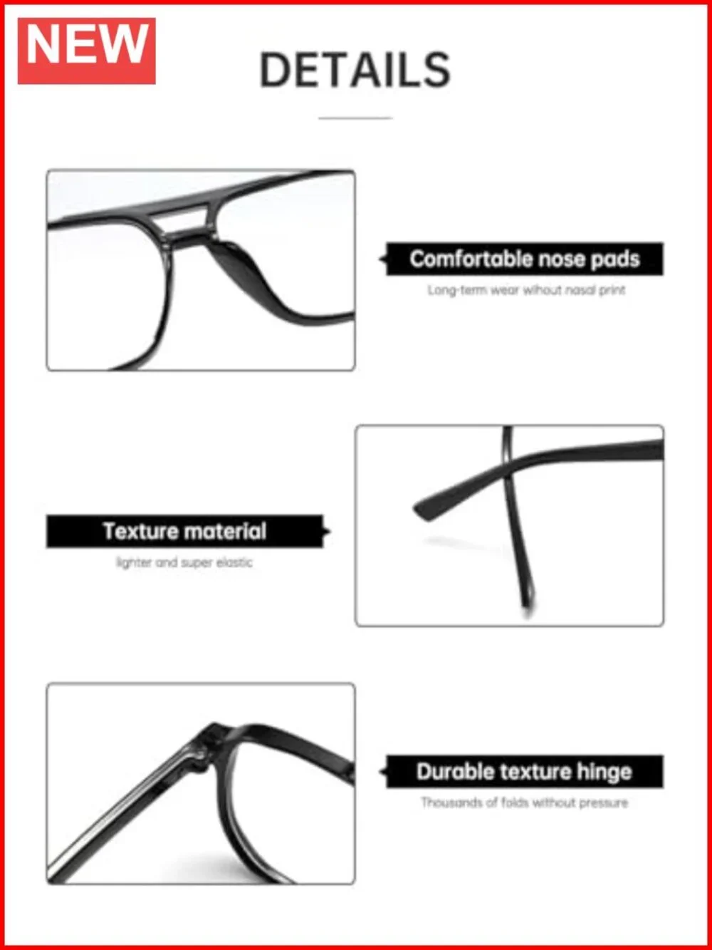 Retro Square Aviator Sunglasses Blue Light Blocking Oversized Eyeglasses